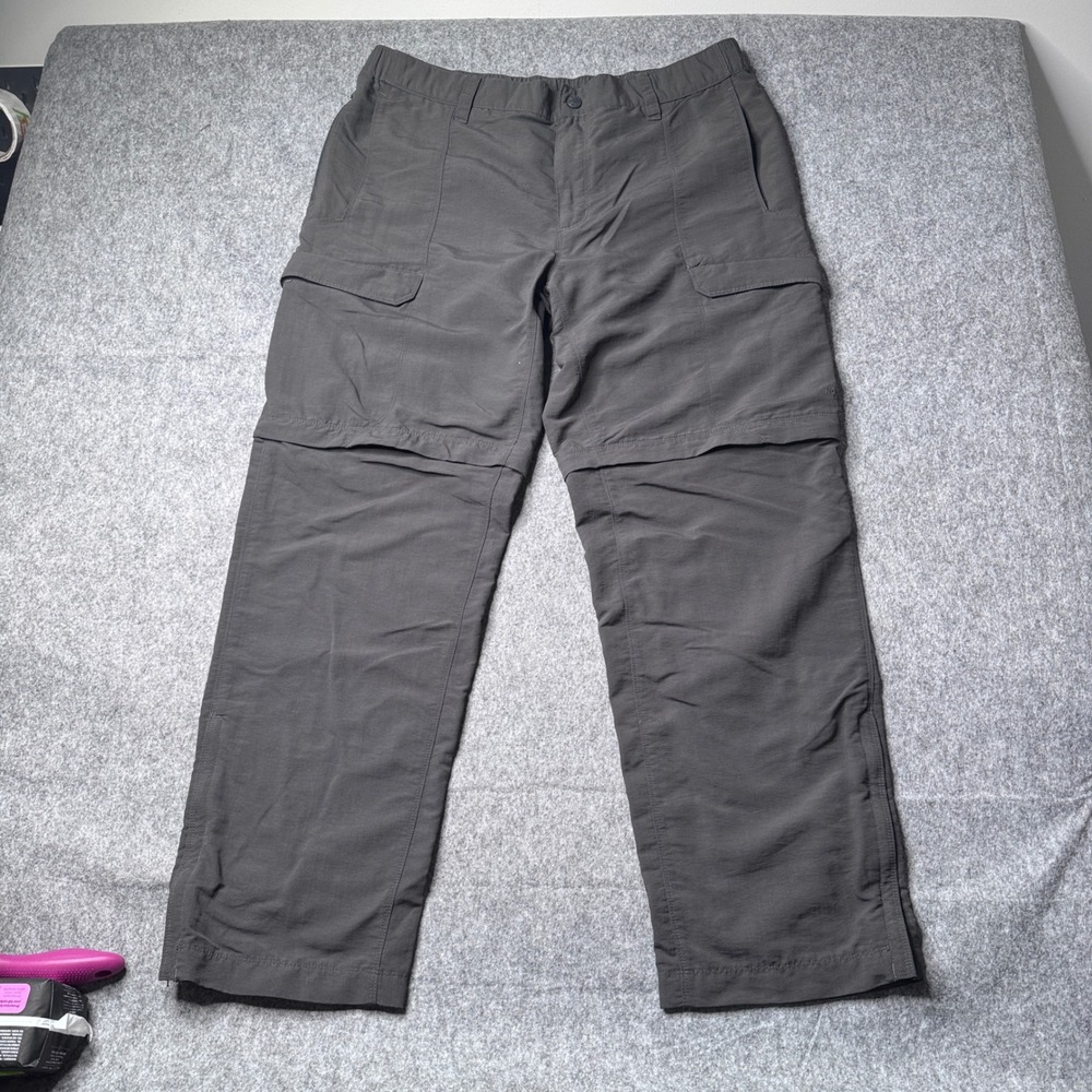 The North Face Mens Convertible Cargo Hiking Pants Gray Zip Off Shorts Regular